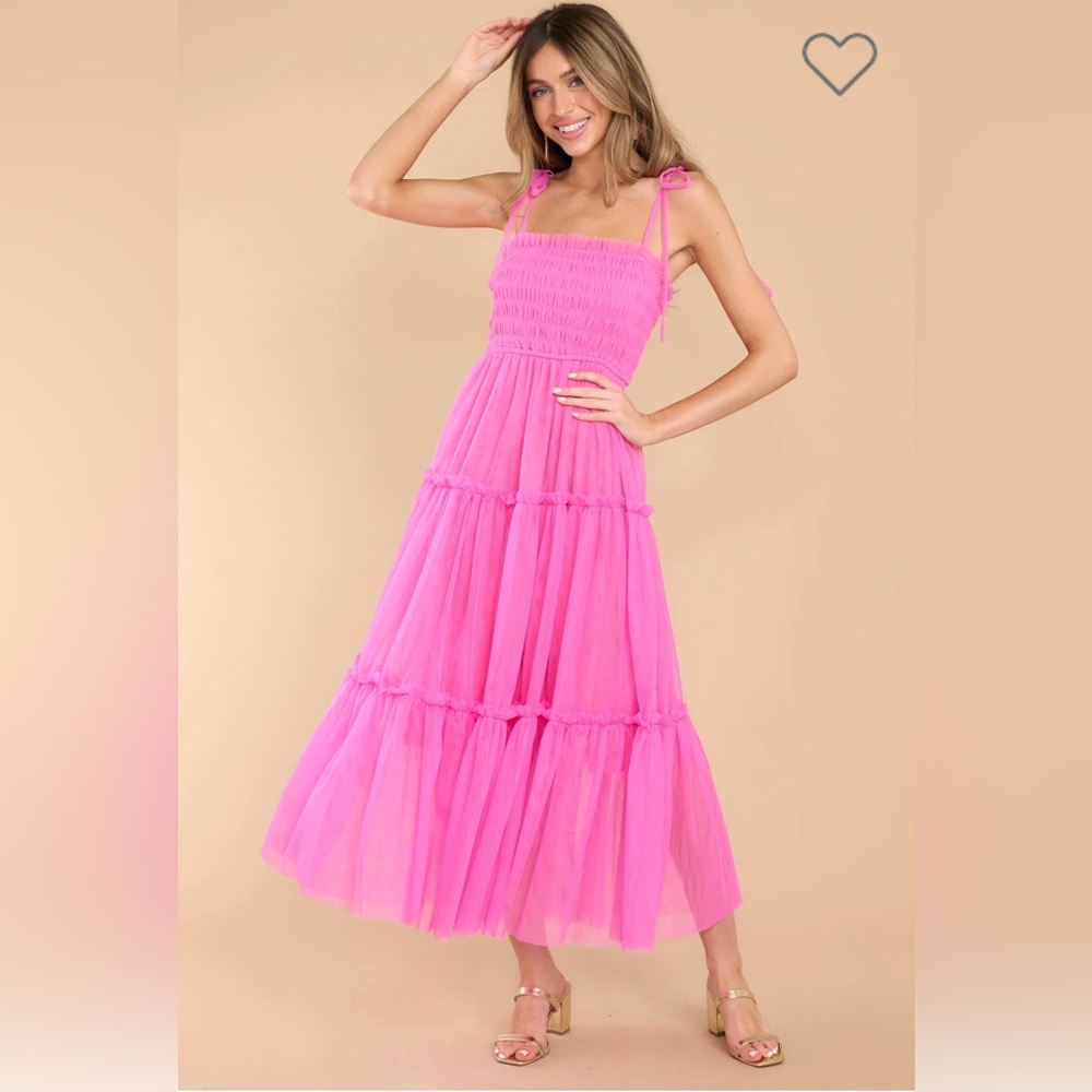 Magenta Pink Midi Dress- Small- Excellent Condition.